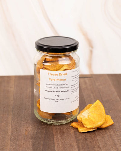 Freeze dried persimmon in jar